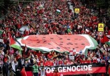 Massaal Rode Lijn-protest in Amsterdam, organisatie telt 250.000 betogers